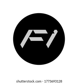 FI Letter Logo Design With Simple style