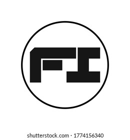 Diseño del logotipo de la carta FI con un estilo sencillo