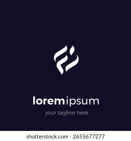 PLANTILLA de Vector lisa del diseño del logotipo de la letra de FI