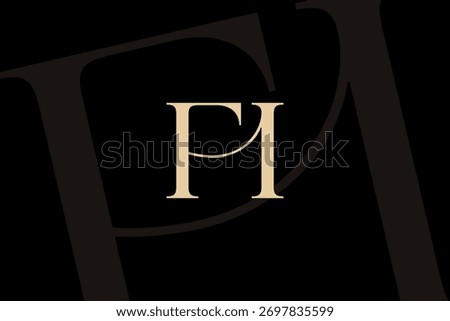 FI or IF letter logo icon design. Classic style luxury initials monogram.