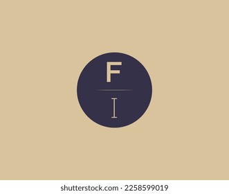 FI letter modern elegant logo design vector images