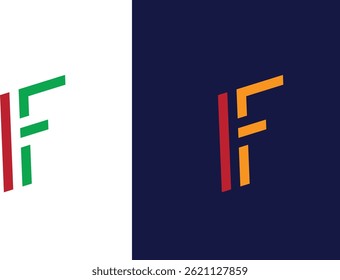 Diseño de logotipo de cuadrícula de letras IF o FI