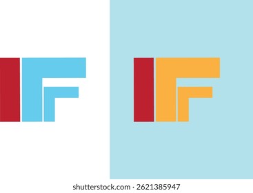 Diseño de logotipo de cuadrícula de letras IF o FI