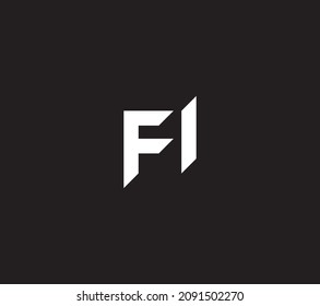 FI Logo Initials Letter Typhography Monogram Logo Design