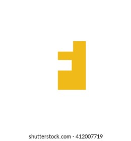 FI Logo. Vector Graphic Branding Letter Element. White Background