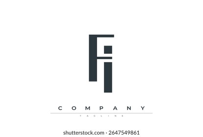 FI Modern Initials Logo Design. Branding logo with stylized initials showcasing bold design and modern aesthetic. Ideal for professional business branding or creative projects focusing on minimalistic