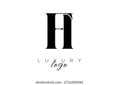 Logotipo de tipografia de monograma de letra serifa FI para identidade de marca premium elegante