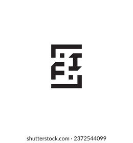 FI square concept retro logo in high quality professional design that will print well across any print media