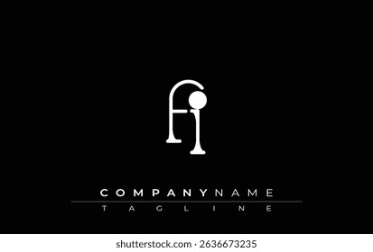 FI Typography Logo Design. Stylish monogram design depiction featuring the letters F and I combined in an artistic signature style, delivering a unique and creative visual representation.