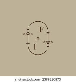 FI wedding initial logo in high quality professional design that will print well across any print media