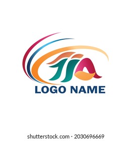 FIA letter logo. full color FIA logo illustration on a white background