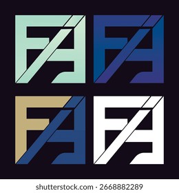 FIA Monogram Logo Pack Letra geométrica moderna 