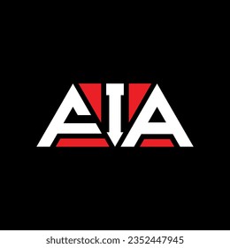 FIA triangle letter logo design with triangle shape. FIA triangle logo design monogram. FIA triangle vector logo template with red color. FIA triangular logo Simple, Elegant, and Luxurious design.