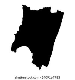 Mapa de la provincia de Fianarantsoa, división administrativa de Madagascar. Ilustración vectorial.
