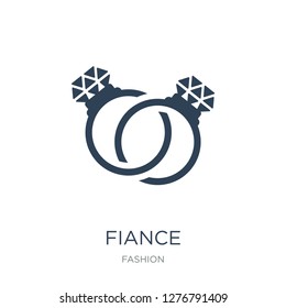 fiance icon vector on white background, fiance trendy filled icons from Fashion collection, fiance vector illustration