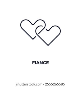 fiance outline icon. Linear vector from fashion concept. Thin line fiance icon isolated on white background