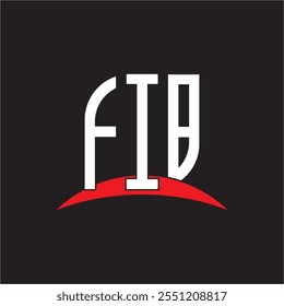 Diseño de logotipo de letra FIB con fondo blanco en ilustrador, fuente de alfabeto moderno de logotipo de Vector