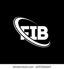 FIB logo. FIB letter. FIB letter logo design. Initials FIB logo linked with circle and uppercase monogram logo. FIB-typography for technology, business and real estate brand.