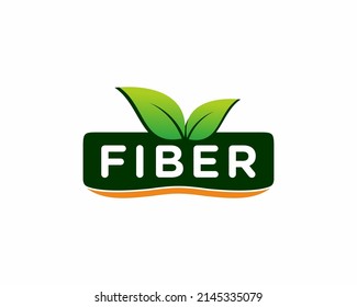 Fiber Badge. Vegan Button. Vector stock illustration.