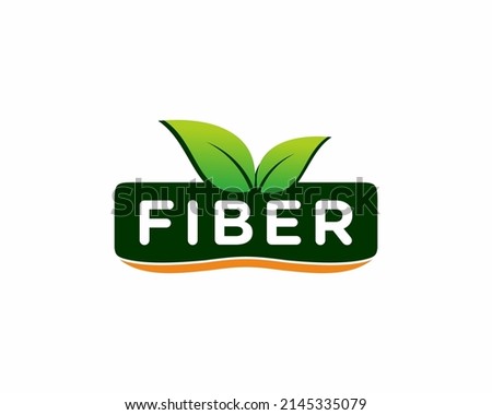 Fiber Badge. Vegan Button. Vector stock illustration.