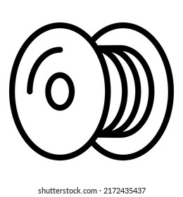 Fiber bobbin icon outline vector. Optic cable. Internet network