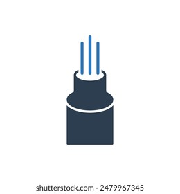 Símbolo de icono de cable de fibra