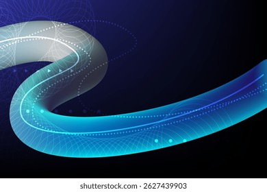Tecnologia de cabo de fibra óptica Internet de alta velocidade, comunicação e conceito de conexão, ilustração Vetor