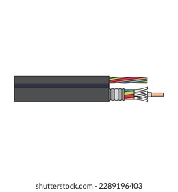 Fiber cable vector icon. Color vector icon isolated on white background fiber cable.