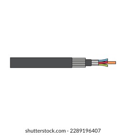 Fiber cable vector icon. Color vector icon isolated on white background fiber cable.