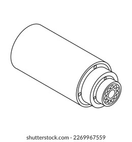 Icono vectorial de cable de fibra. Icono de vector de contorno aislado en el cable de fibra de fondo blanco.