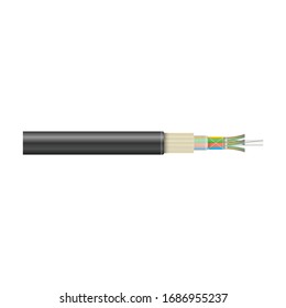 Fiber cable vector icon. Realistic vector icon isolated on white background fiber cable.