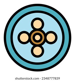 Vector de contorno de icono de conexión de fibra. Cable óptico. plano de color de red de Internet