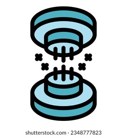 Fiber connector icon outline vector. Optic cable. Network wire color flat