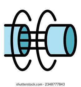 Fiber energy icon outline vector. Optic cable. Network fibre color flat