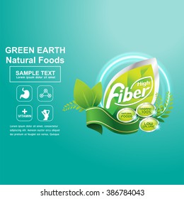 Fiber In Foods Concept Label Vector