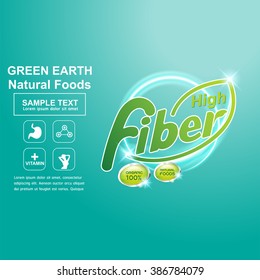 Fiber in Foods Concept Label Vector