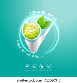 Fiber in Foods Concept Label Vector
