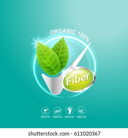 Fiber in Foods Concept Label Vector