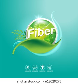 Fiber in Foods Concept Label Vector