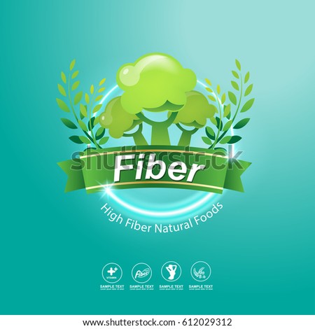 Fiber in Foods Concept Label Vector