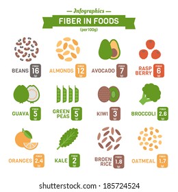 Fiber in Foods Infographics 
