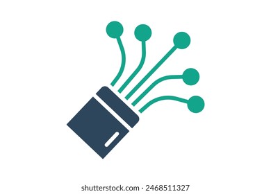 Fiber icon, cable. icon related to utilities. solid icon style. utilities elements vector illustration