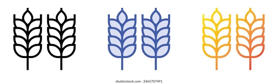 fiber icon. Linear, Blue Fill and Gradient Style Design Isolated On White Background