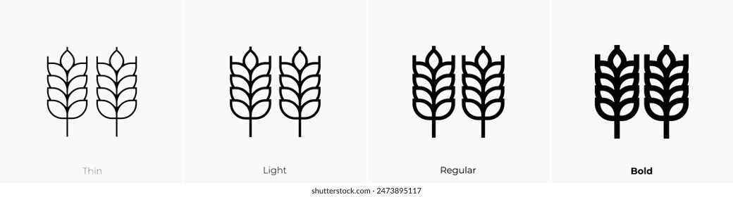 icono de fibra. Diseño de estilo fino, ligero, regular y audaz aislado sobre fondo blanco