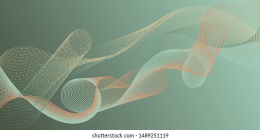 Fiber lines geometric simple background. Reticulated intersecting curves geometry backdrop. Uneven bent lines ripple effect graphics. Technological optical fiber concept vector.