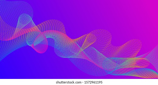 Fiber lines geometric simple background. Smooth filament curves motion creative background. Uneven curl lines ripple texture design. Stylish progressive technology vector wallpaper.