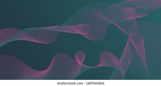 Fiber lines geometric simple background. Reticulated intersecting curves geometry backdrop. Uneven bent lines ripple effect graphics. Colorful fashionable poster smoky vector pattern.