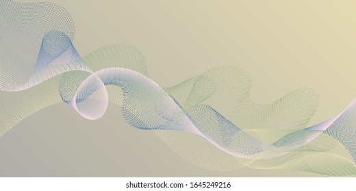 Fiber lines geometric simple background. Blend curves minimal 3d banner or flyer background. Uneven curl lines ripple texture design. Technological optical fiber concept vector.