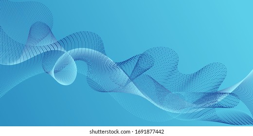 Fiber lines geometric simple background. Blend curves minimal 3d banner or flyer background. Uneven curl lines ripple texture design. Technological optical fiber concept vector.