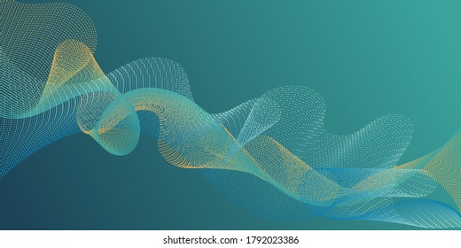Fiber lines geometric simple background. Gradient curves flow effect illusion fancy background. Uneven curl lines ripple texture design. Colorful fashionable poster smoky vector pattern.